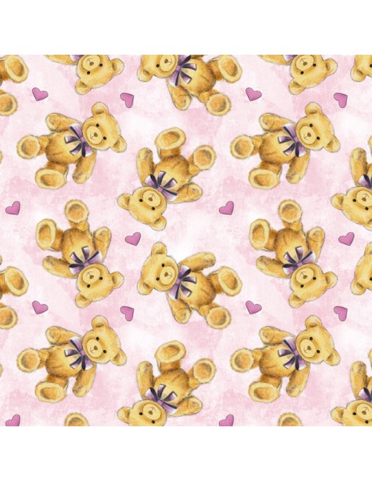 Sleepytime Animals 652 pink Teddies