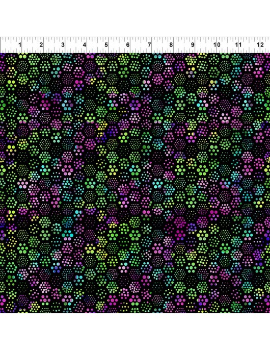 A Groovy Garden 8AGG-2 black hexie flowers