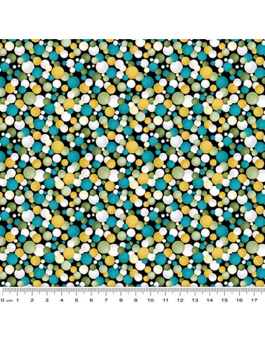 Lilyanne Watercolour Circles 9065-2683 teal yellow