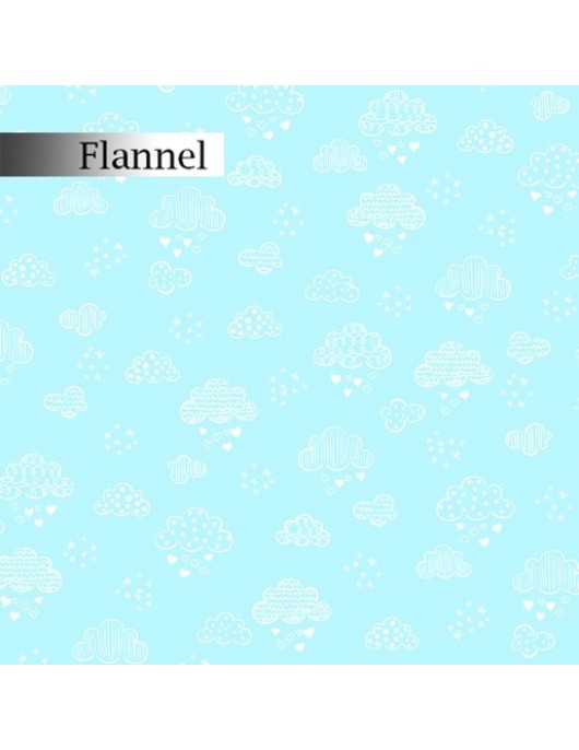 Sweet Dreams Flannel 9404 teal clouds